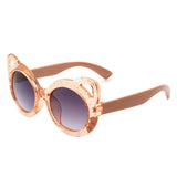HK2031 - Girls Round Shaped Devil-Cat Ear Toddler Kids Wholesale Sunglasses