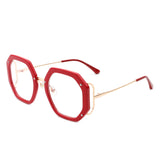 HBJ2101 - Round Geometric Circle Polygon Blue Light Blocker Glasses