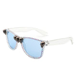 HS1171 - Rhinestone Gothic Skull Square Wholesale Sunglasses
