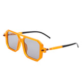 HS2065 - Retro Square Flat Top Brow-Bar Fashion Sunglasses