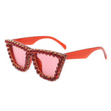 HS2006-1 - Women Rhinestone Square Diamonds Cat Eye Fashion Wholesale Sunglasses