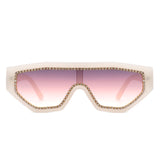 HS1136-1 - Geometric Oversize Glitter Square Fashion Women Sunglasses