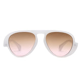 HS1207 - Futuristic Fashion Chunky Vintage Inspired Aviator Wholesale Sunglasses