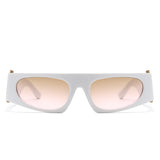 HS2138 - Rectangle Chic Oval Lens Chunky Fashion Wholesale Sunglasses