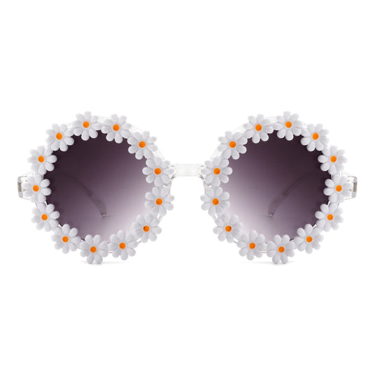 HS1095 - Round Daisy Flower Shape Circle Party Floral Women Sunglasses