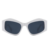 HS1210 - Square Oversize Irregular Wavy Temple Design Fashion Wholesale Sunglasses