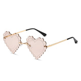 HW2038 - Rimless Heart Shape Tinted Women Fashion Sunglasses