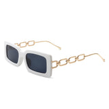 HS2100 - Square Flat Top Chain Link Temple Design Fashion Sunglasses