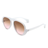 HS1207 - Futuristic Fashion Chunky Vintage Inspired Aviator Wholesale Sunglasses