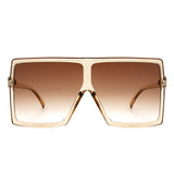 HS1096-1 - Square Oversize Women Flat Top Fashion Sunglasses