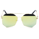 CD17 Modern Flat Lens Polygon Metal Frame Sunglasses - Iris Fashion Inc. | Wholesale Sunglasses and Glasses