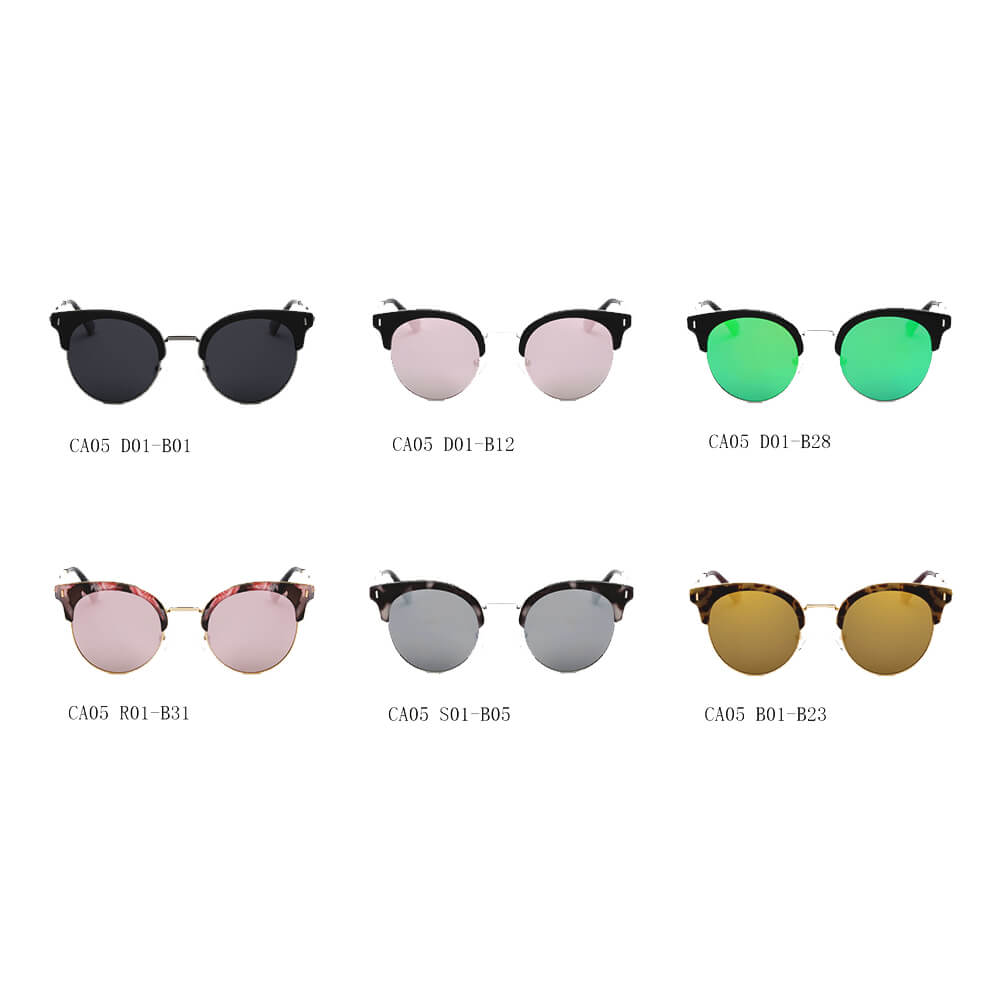 CA05 - Women Half Frame Round Cat Eye Polarized Sunglasses - Iris Fashion Inc. | Wholesale Sunglasses and Glasses