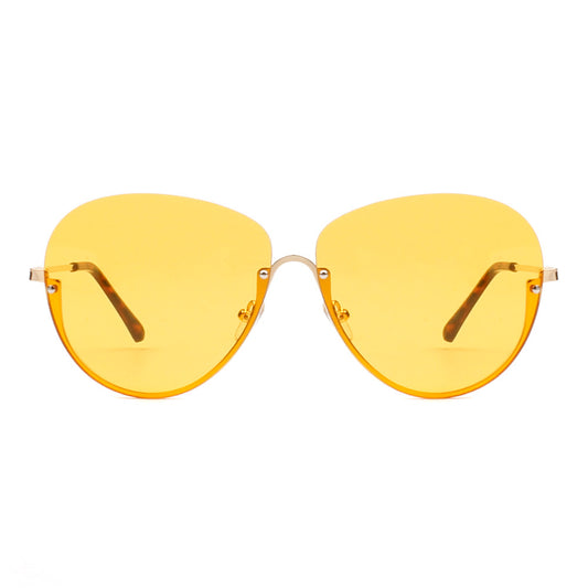S2026 - Half Frame Oversize Aviator Sunglasses - Iris Fashion Inc. | Wholesale Sunglasses and Glasses