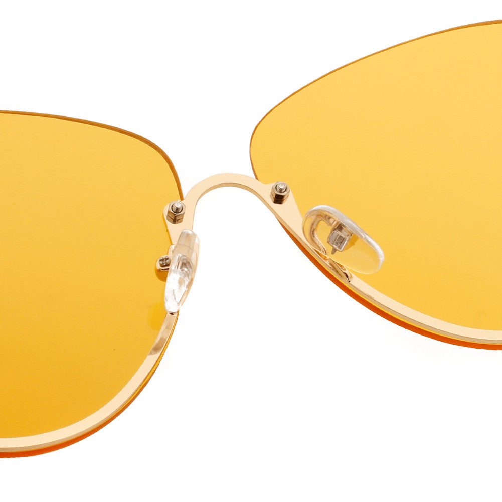 S2026 - Half Frame Oversize Aviator Sunglasses - Iris Fashion Inc. | Wholesale Sunglasses and Glasses