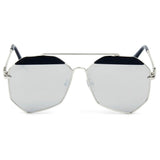 CD17 Modern Flat Lens Polygon Metal Frame Sunglasses - Iris Fashion Inc. | Wholesale Sunglasses and Glasses