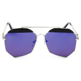 CD17 Modern Flat Lens Polygon Metal Frame Sunglasses - Iris Fashion Inc. | Wholesale Sunglasses and Glasses