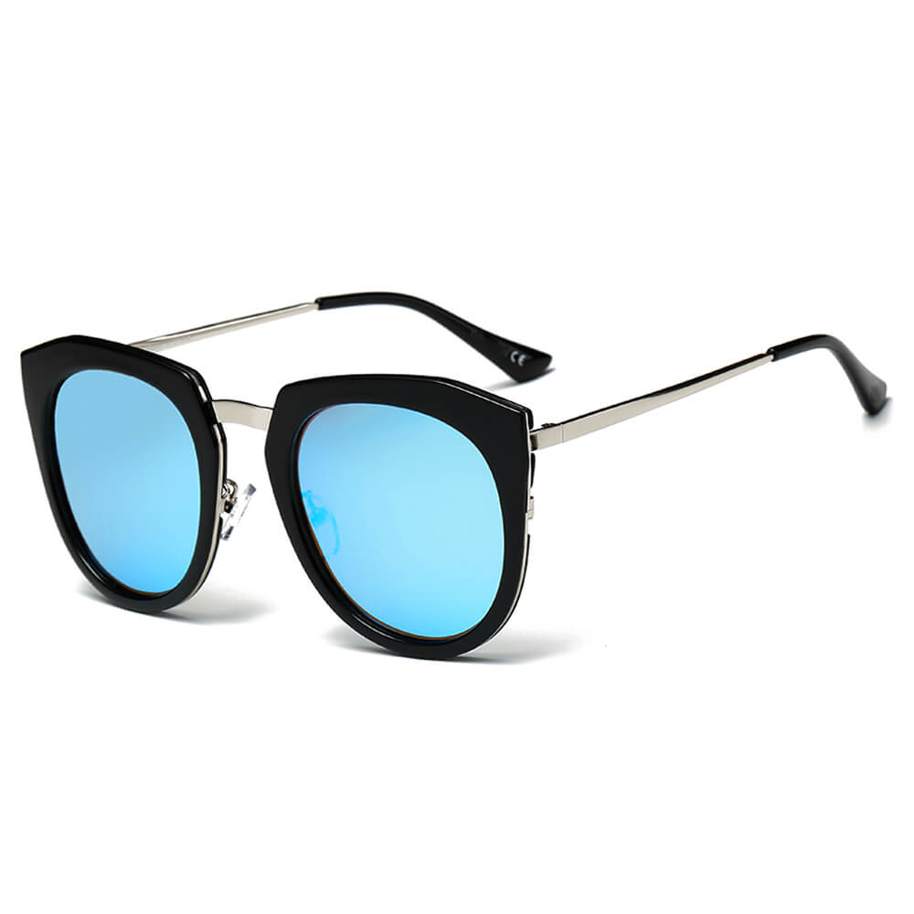 CA12 - Mirrored Polarized Lens Oversize Cat Eye Sunglasses - Iris Fashion Inc. | Wholesale Sunglasses and Glasses