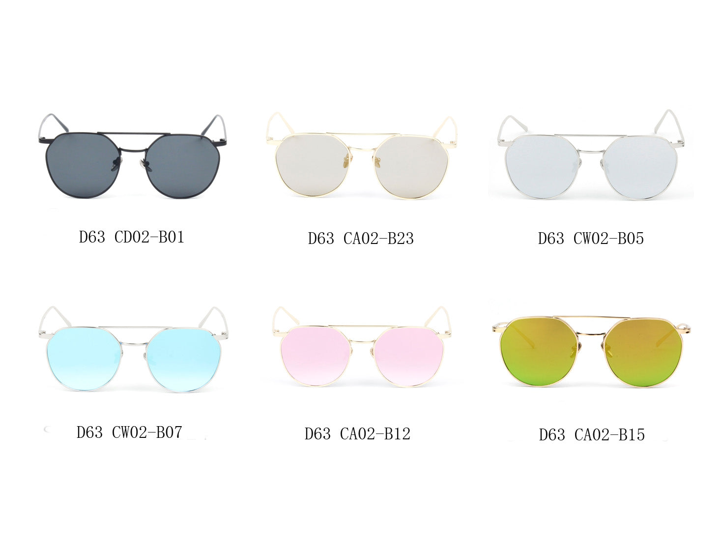 D63 - Vintage Round Mirrored Flat Lens Sunglasses - Iris Fashion Inc. | Wholesale Sunglasses and Glasses