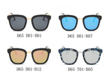 D65 Square Horn Rimmed Boxy Mirrored Lens Sunglasses - Iris Fashion Inc. | Wholesale Sunglasses and Glasses