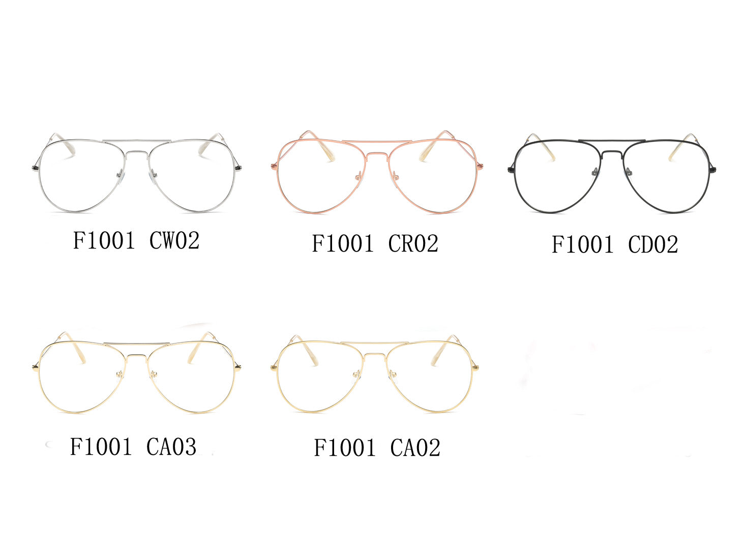 F1001 Trendy Aviator Clear Lens Glasses - Iris Fashion Inc. | Wholesale Sunglasses and Glasses