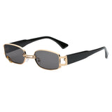 H1020 - Retro Metal Vintage Rectangle Fashion Sunglasses