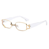H1020 - Retro Metal Vintage Rectangle Fashion Sunglasses