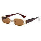 H1020 - Retro Metal Vintage Rectangle Fashion Sunglasses