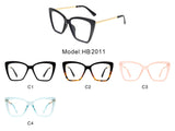 HBJ2011 - Women Square High Pointed Cat Eye Blue Light Blocker Glasses