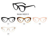 HBJ2013 - Women Retro Bold Round Cat Eye Fashion Blue Light Blocker Glasses