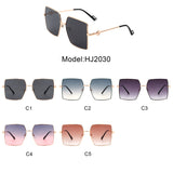 HJ2030 - Square Oversize Flat Top Tinted Women Fashion Sunglasses