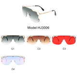 HJ3006 - Square Half Frame Irregular Fashion Sunglasses