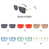 HJ3009 - Retro Rectangle Flat Top Fashion Square Wholesale Sunglasses
