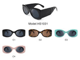 HS1031 - Retro Round Oval Thick Frame Vintage Fashion Sunglasses