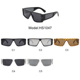 HS1047 - Square Retro Thick Frame Flat Top Rectangle Wholesale Sunglasses