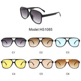 HS1085 - Retro Oversize Brow-Bar Fashion Aviator Sunglasses