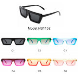 HS1132 - Rectangle Narrow Retro Slim Square Wholesale Sunglasses