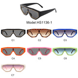 HS1136-1 - Geometric Oversize Glitter Square Fashion Women Sunglasses