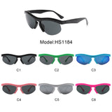 HS1184 - Rectangle Half Frame Sport Square Wholesale Sunglasses