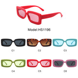 HS1196 - Rectangle Flat Lens Fashion Tinted Square Wholesale Sunglasses