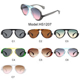 HS1207 - Futuristic Fashion Chunky Vintage Inspired Aviator Wholesale Sunglasses