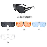 HS18050 - Retro Flat Top Oversize Curved Fashion Sunglasses