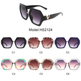 HS2124 - Women Geometric Fashion Square Hexagonal Oversize Wholesale Sunglasses