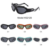 HS2129 - Futuristic Rectangle Geometric Chunky Sport Wholesale Sunglasses