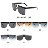HS2132 - Oversize Half Frame Fashion Square Women wholesale Sunglasses