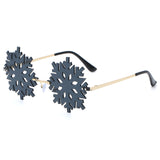 HW2002 - Rimless Snowflake Shape Christmas Novelty Party Sunglasses