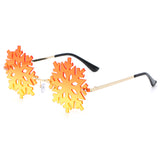 HW2002 - Rimless Snowflake Shape Christmas Novelty Party Sunglasses