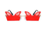 HW2003 - Metal Rimless Butterfly Shape Fashion Sunglasses