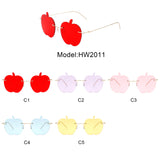 HW2011 - Rimless Apple Shape Party Frameless Tinted Sunglasses