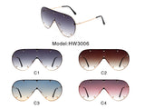 HW3006 - Retro Oversize Aviator Tinted Fashion Sunglasses