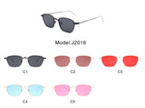 J2016 - Retro Square Vintage Metal Horn Rimmed Fashion Wholesale Sunglasses